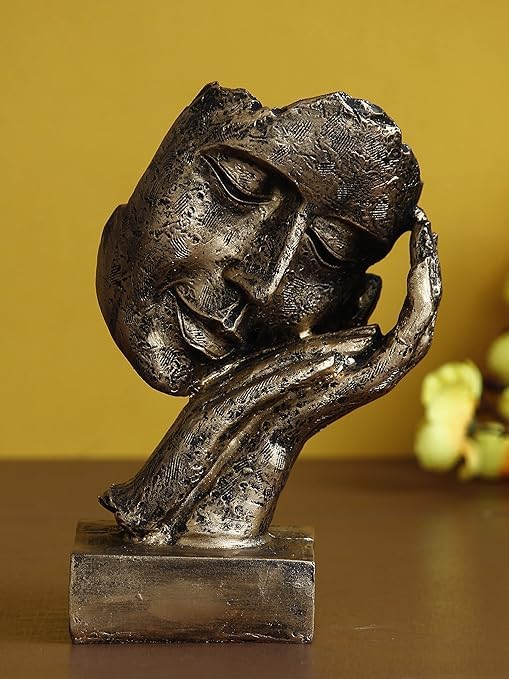 Antique Gold Human Face Showpiece