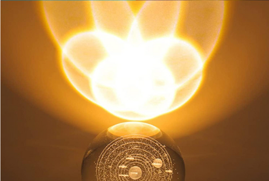 Solar System Lamp with Stars – Crystal Glass Ball Lamp