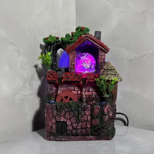 Tabletop Village Scene Fountain