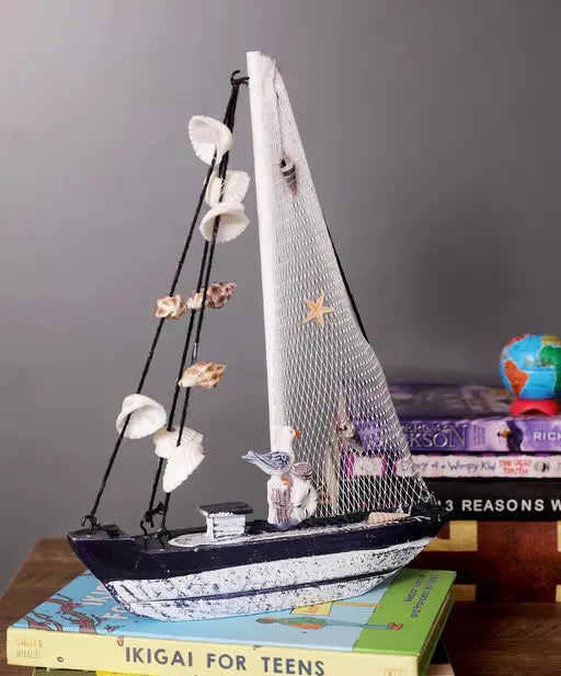 Wooden Sailboat Showpiece
