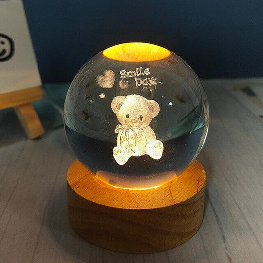 Teddy Bear – Glass Ball Night Lamp