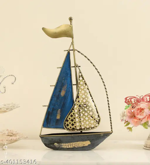'Guided by the Dream' - Handcrafted Turkish-Style Metal Sailboat